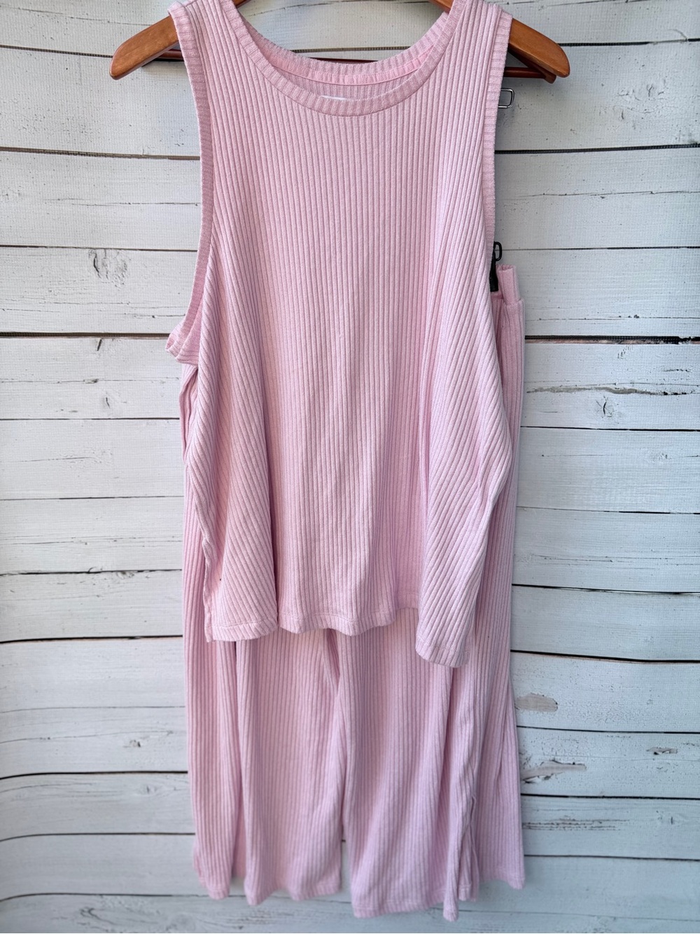 Soft Ribbed Pink Women's Pajama Set